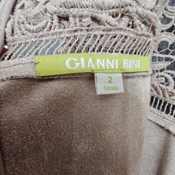 Nwt Gianni Bini Mia Dusty Mauve Faux Suede Fringed Longsleeve Dress - Picture 4 of 16